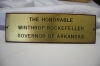 Nameplate for Winthrop Rockefeller as governor of Arkansas (wr-099)